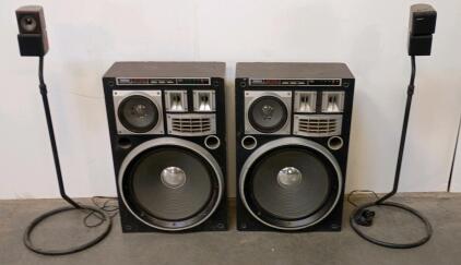 (2) Yamaha NS-9191 Floor-Standing Speakers With (2) Bose Satellite Speakers