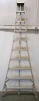 10 Foot Tallman Aluminum Tripod Orchard Ladder, 250 lb Capacity, 18 lbs, 42" Base Width