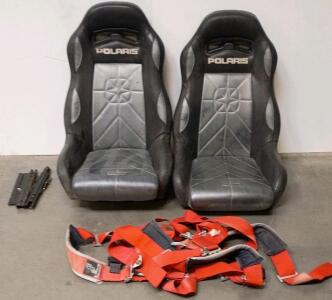 Polaris Razor UTV Bucket Seats with DragonFire 4-Point Harnesses and Mounting Rails