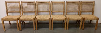 Dave & Jenny Better Homes & Gardens Camden Dining/Patio Chairs, Set of 6, Black Wood Finish with Natural Rattan