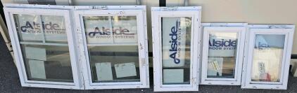 Alside Vinyl Casement Windows, White, Replacement Type, Five Assorted Sizes, No Grids