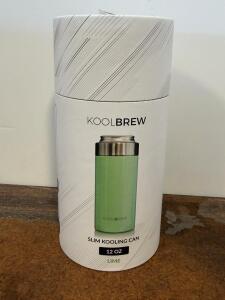 KOOLBREW 12 Oz Lime Slim Kooling Can &ndash; Stainless Steel, Twist-Lock Lid, 25 Pack