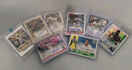 8 Autographed Baseball Cards - Topps, Donruss, Archives, MLB Players, Authentic Signatures