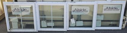 Alside Vinyl Replacement Windows, 24"x24", Colonial Grids, White, Double Pane (Qty: 4 Units)