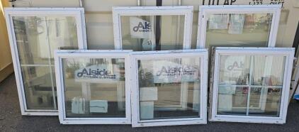 Alside Vinyl Windows &ndash; 6 Units, Single Hung & Fixed, White Frames, Double Pane Glass