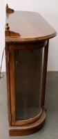 Antique Curved Glass Display Cabinet With Mirrored Back and Brass Accents - 5