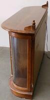 Antique Curved Glass Display Cabinet With Mirrored Back and Brass Accents - 6