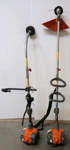 (2) Husqvarna String Trimmer Brushcutter, 2-Stroke Engine, 17" Cutting Width, Curved & Straight Shaft