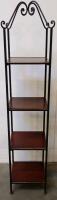 5-Tier Metal & Wood Corner Shelf Unit, Decorative Scrollwork, Black Frame - 2