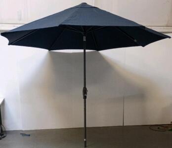 Sunvilla 9 Ft Octagonal Market Patio Umbrella, Dark Blue, Crank Lift, Aluminum Frame