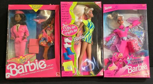 Flying Hero Barbie 14030, 1995 Mattel, Lights/Sounds, NRFB, 11.5" Superhero Doll