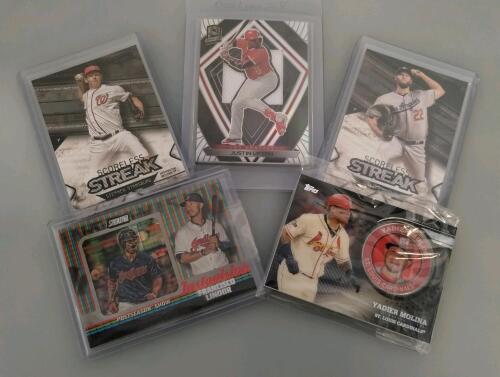 Topps & Panini Baseball Cards: Strasburg, Kershaw, Lindor, Upton, Molina - Scoreless Streak & Inserts