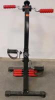 Dual Arm & Leg Rehab Pedal Exerciser, Adjustable Resistance, Compact Steel Frame, Portable<br/>& (2) Wooden Bar Stools - 4