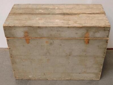 Mid-20th Century Wooden Military Footlocker Trunk,