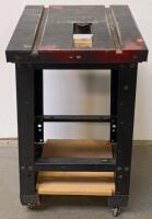 Rolling Metal Routing Tool Stand with Casters, Dual Shelves and Center Slot for Power Tool