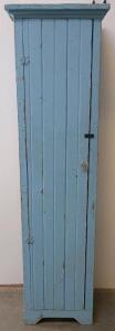 Vintage Narrow Single-Door Wooden Pantry Cabinet With 6 Shelves