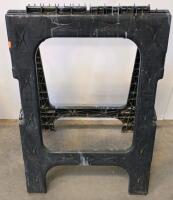 Pair Of Heavy Duty Folding Plastic Sawhorses, 1,000 lb Capacity, Black - 2