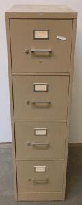 Kent 4-Drawer Vertical Metal File Cabinet, Letter Size, Beige, Steel Construction