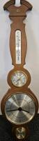 Elgin Banjo Wall Weather Station: Clock, Barometer, Thermometer, Hygrometer, 33" Wood, Framed Baseball Photos, VHS Tapes Including John Wayne - 3