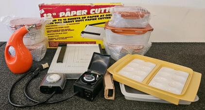 Tupperware Food Storage Set, 12" Paper Cutter, Intermatic Timer