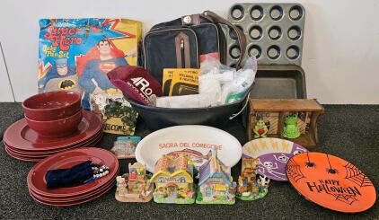 Vintage Household And Collectible Items Assortment &ndash; Includes 1977 Wilton Super Hero Cake Pan Set