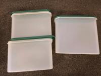 30+ Assorted Tupperware & Plastic Kitchen Storage, Two Leather Bags Duffel & Briefcase - 3