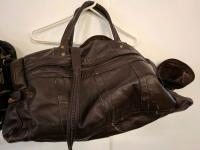 30+ Assorted Tupperware & Plastic Kitchen Storage, Two Leather Bags Duffel & Briefcase - 10
