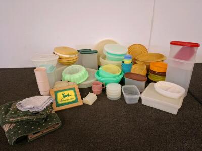 Vintage Tupperware 45 Pcs &ndash; Bowls, Tumblers, Canisters, Trays, Assorted Colors