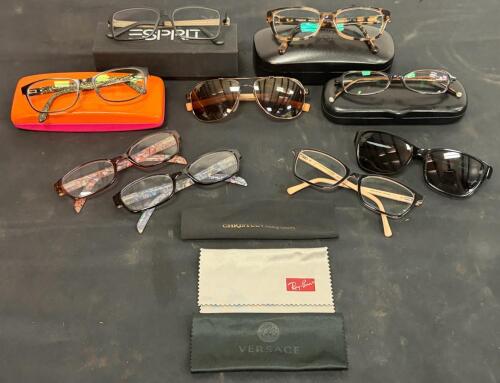 Mixed Designer Eyeglasses & Sunglasses Lot: Coach, Esprit, Vera Bradley, Readers + Cases