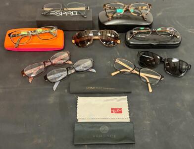 Mixed Designer Eyeglasses & Sunglasses Lot: Coach, Esprit, Vera Bradley, Readers + Cases