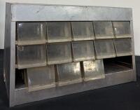 Large Lot Industrial Metal Storage Cabinets, School Basics Organizer Set, Wire Racks, Exit Sign - 3