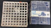 Large Lot Industrial Metal Storage Cabinets, School Basics Organizer Set, Wire Racks, Exit Sign - 4