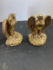 (2) Brass Eagle Bookends