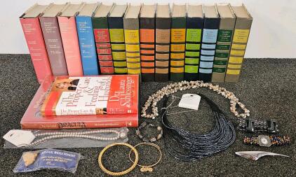 Vintage Reader&rsquo;s Digest Books (17 Vols, 1973&ndash;1979) & Mixed Costume Jewelry Collection