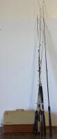 Used Fishing Rod Set With Tackle Box And Accessories