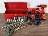 Black & Decker FireStorm 18V Drill & Radio Kit With Toolbox, Sockets, Chargers, Extra Hand Tools