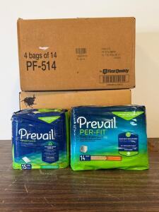 1 Prevail Fluff Underpads Large 23"x36" 18Ct & 7 Per-Fit Daily Underwear XL 14Ct