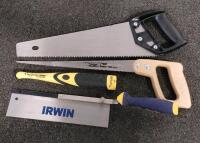 Large Mixed Tool Lot: Maglite Flashlights, Framed Pencil Sketches, Stanley/Irwin Saws, Chisel Set - 6