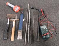 Greenlee DM-210A Digital Multimeter with Assorted Hand Tools