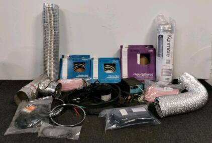 Home Appliance Hook-Up Lot &ndash; Kenmore Dryer Vent Kit, Smart Choice 6' Washer & Waterline Hoses