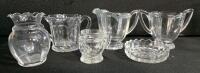 Large Mixed Glassware Set- Stemware, Vases, Pitcher, Etched & Pressed Patterns - 6