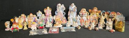 Large Assorted Angel Figurine Collection, 48 Pieces, Little Blessings, Precious Angels (Shelf G)