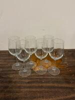 6 Wine Glasses, Gray Fluffy Pet Bed, and Cat Tree With Scratching Post & Feather Toy, Bundle Lot - 3