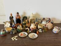 Mixed Collectible Pottery Figurines, 1990 Mother&rsquo;s Day Plates, Novelty Jugs & Animal Decor