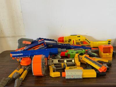 Nerf Longshot CS-6 And Raider CS-35 Dart Blasters Bundle With Drum Magazine And Accessories