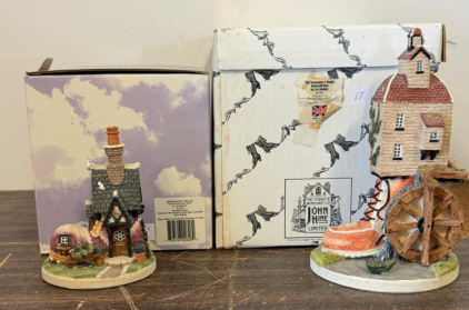 The Shoemaker&rsquo;s Dream Collectible Figurines By Jon Herbert &ndash; Wishing Well Shoe & Watermill Boot