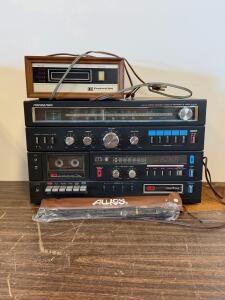 Vintage Soundesign Stereo System With Cassette, 8-Track, Packard Bell Player, AUOS Mic