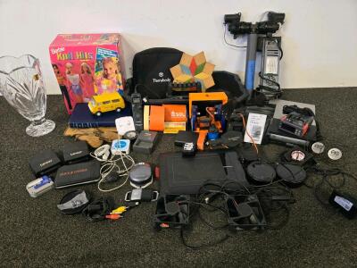 Barbie Knit Hits, Wacom Tablet, Lexar Drives, Tonka Bus, Crystal Vase, Electronics