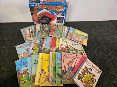 Large Walt Disney Little Golden Book Collection (30+) with Tyco MagicMotion Drawing Toy