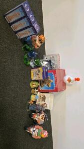 Assorted Decorative Collectibles Lot: Miss Victorian Figurines, Teapot Lamp, Glass Birds, Pitcher